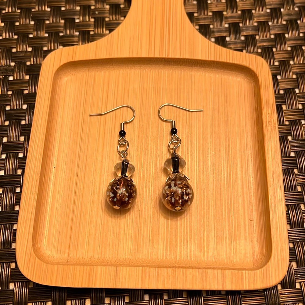 Glow in the Dark Firefly Beaded Dangle Earrings